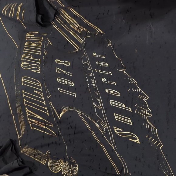 Diesel black and gold wild spirit t-shirt with mesh laser cutouts - Picture 5 of 7
